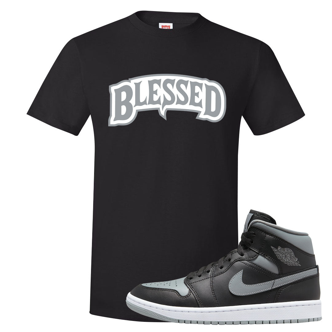 Alternate Shadow Mid 1s T Shirt | Blessed Arch, Black