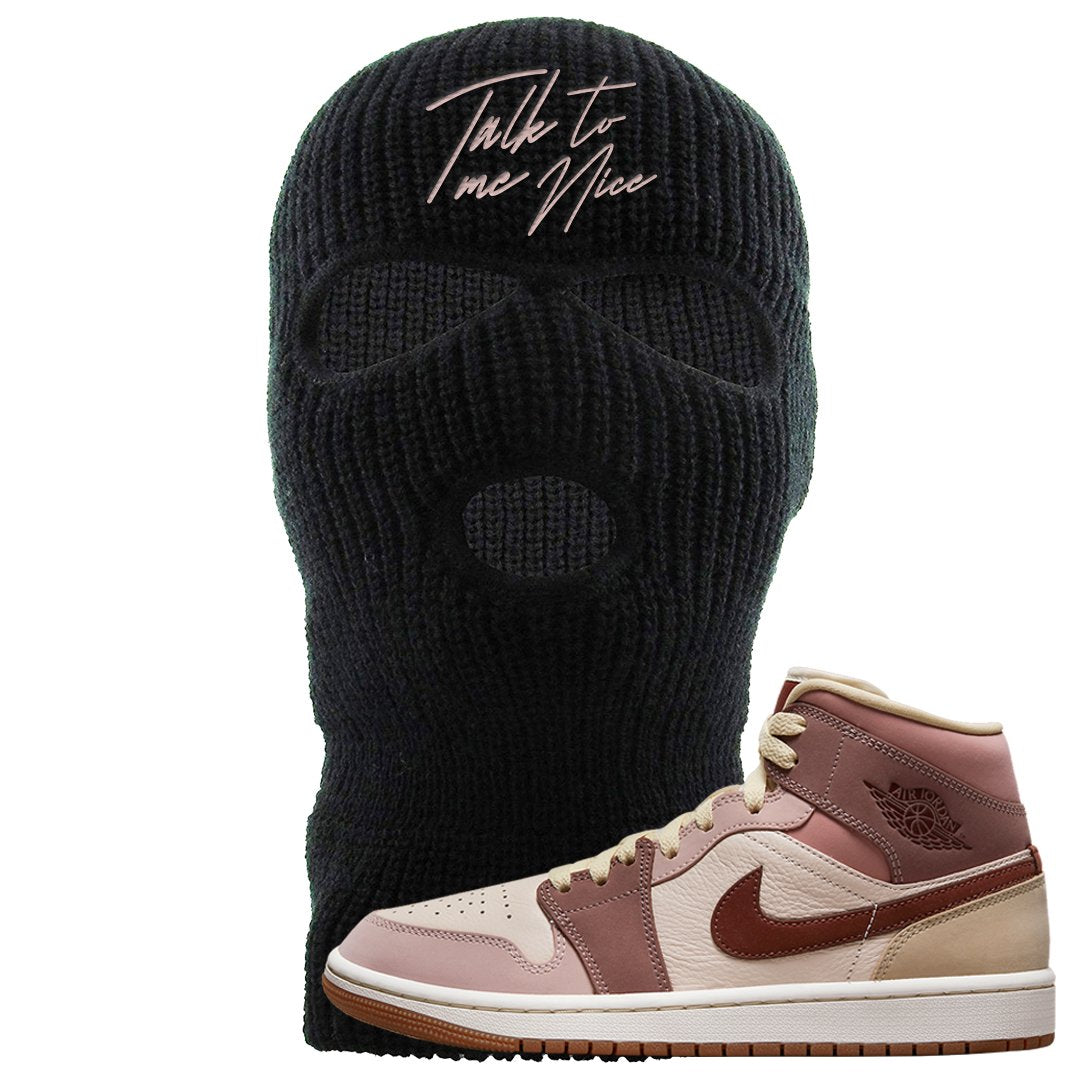 Pink Sand Mauve Mid 1s Ski Mask | Talk To Me Nice, Black