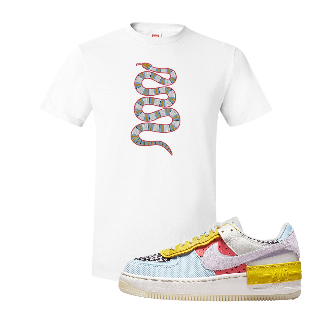 Air Force 1 Shadow Multi-Color T Shirt | Coiled Snake, White