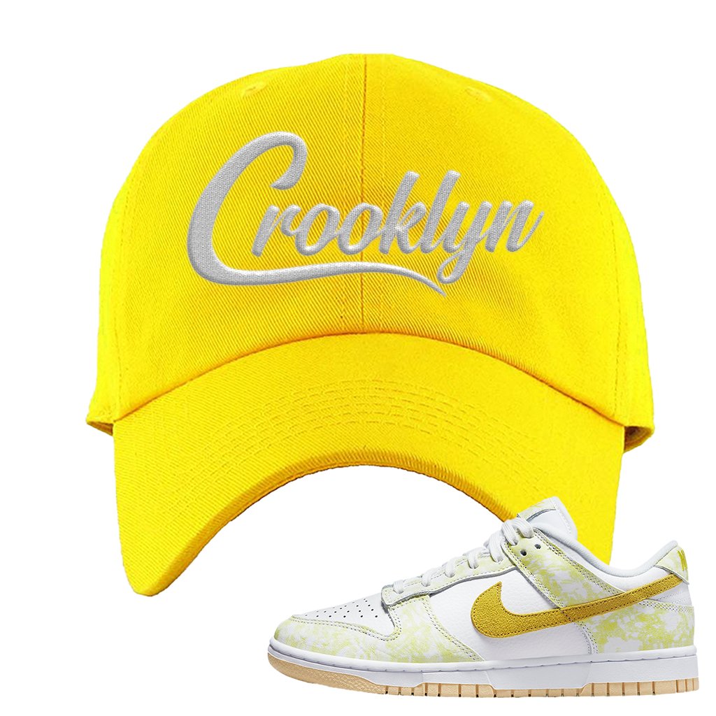 Yellow Strike Low Dunks Dad Hat | Crooklyn, Yellow
