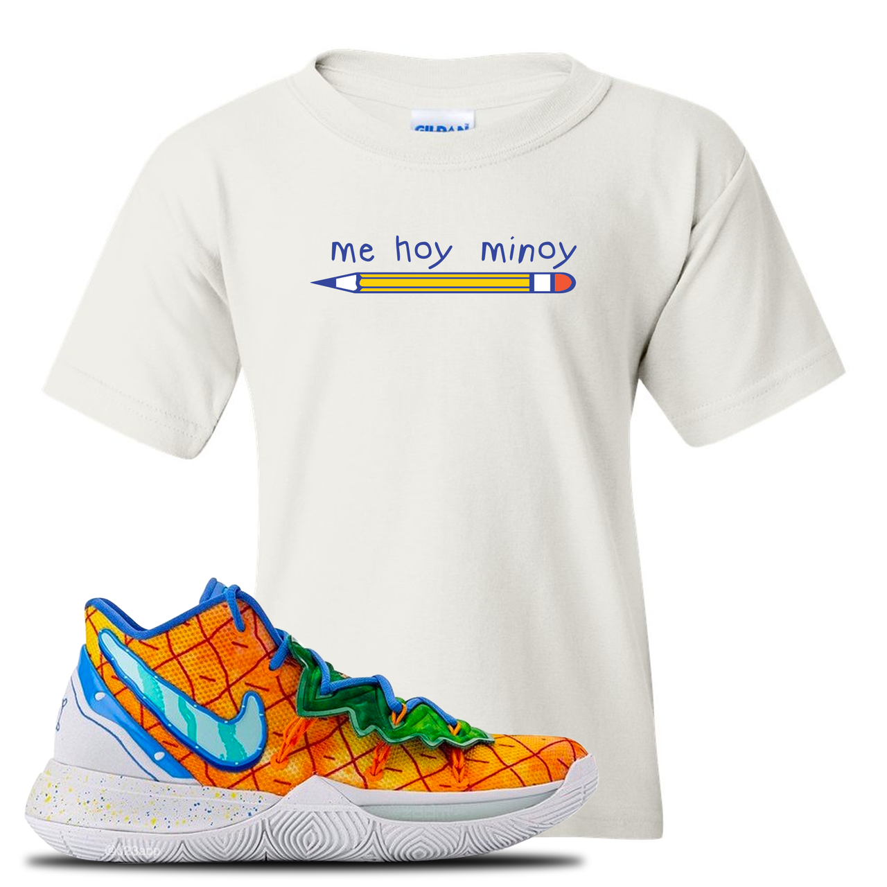 Kyrie 5 Pineapple House Mi Hoy Minoy White Sneaker Hook Up Kid's T-Shirt