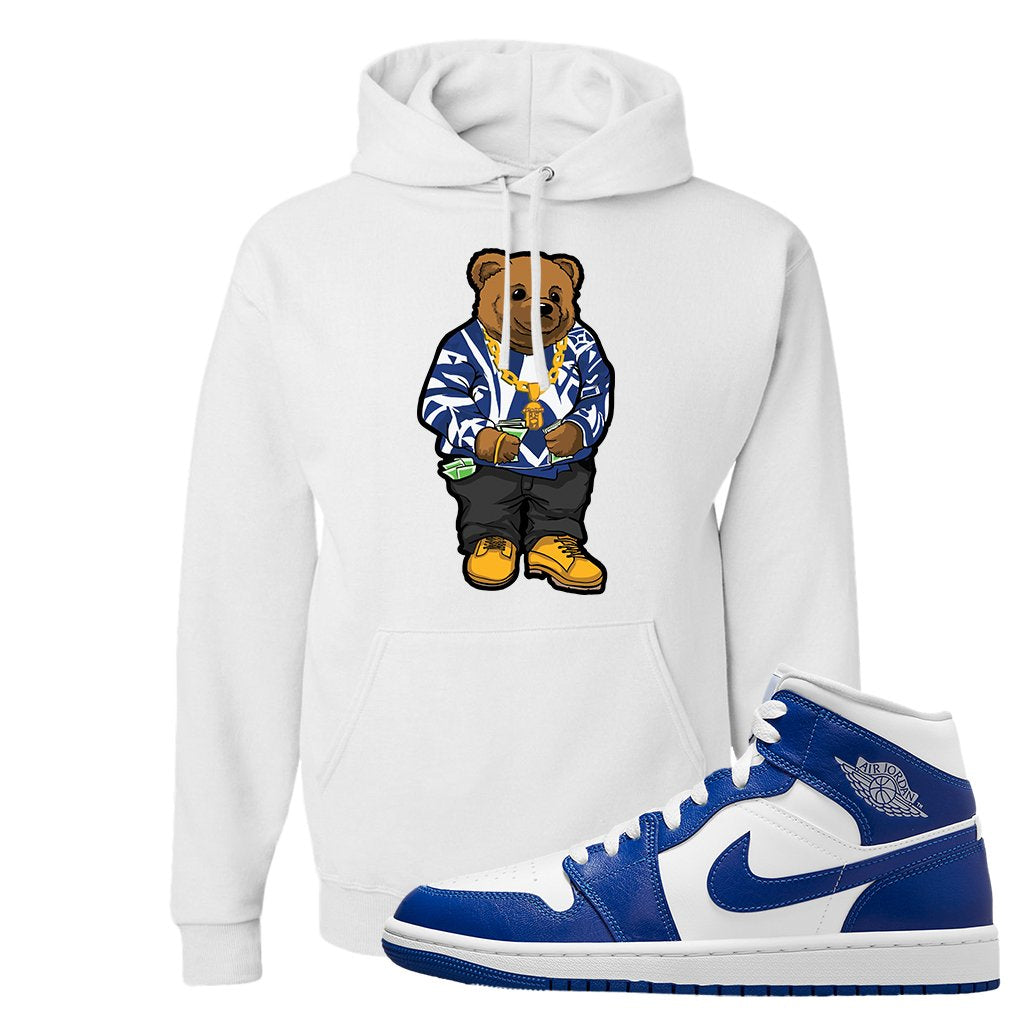 Air Jordan 1 Mid Kentucky Blue Hoodie | Sweater Bear, White