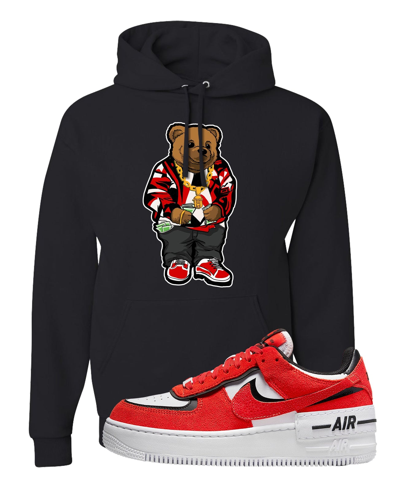 Shadow Chicago AF 1s Hoodie | Sweater Bear, Black