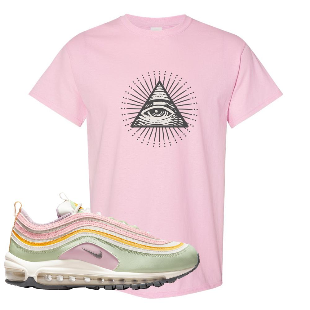 Pastel 97s T Shirt | All Seeing Eye, Light Pink
