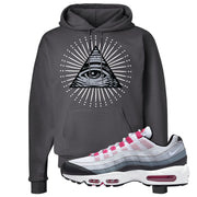 Next Nature Pink 95s Hoodie | All Seeing Eye, Smoke Grey