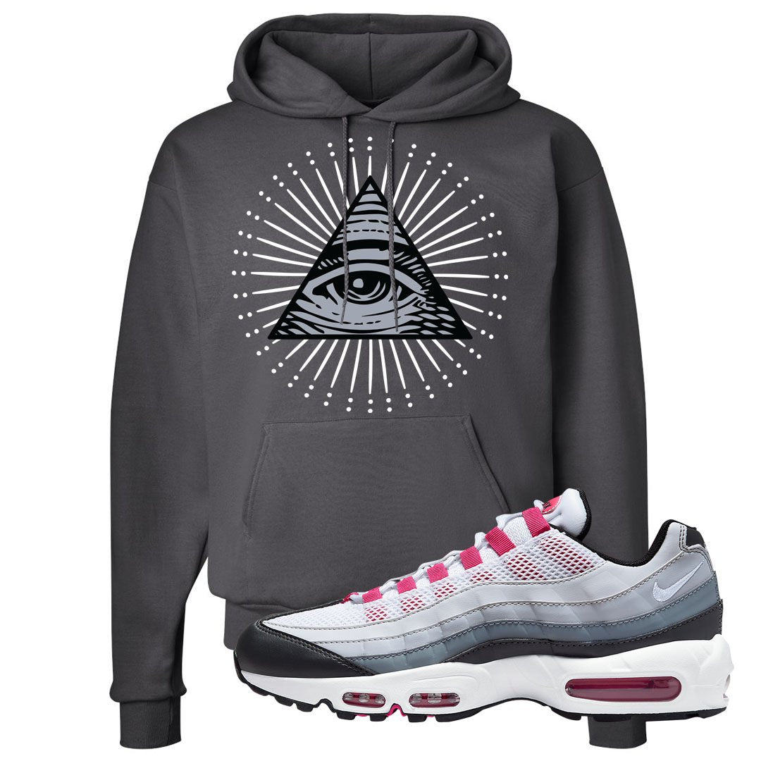 Next Nature Pink 95s Hoodie | All Seeing Eye, Smoke Grey