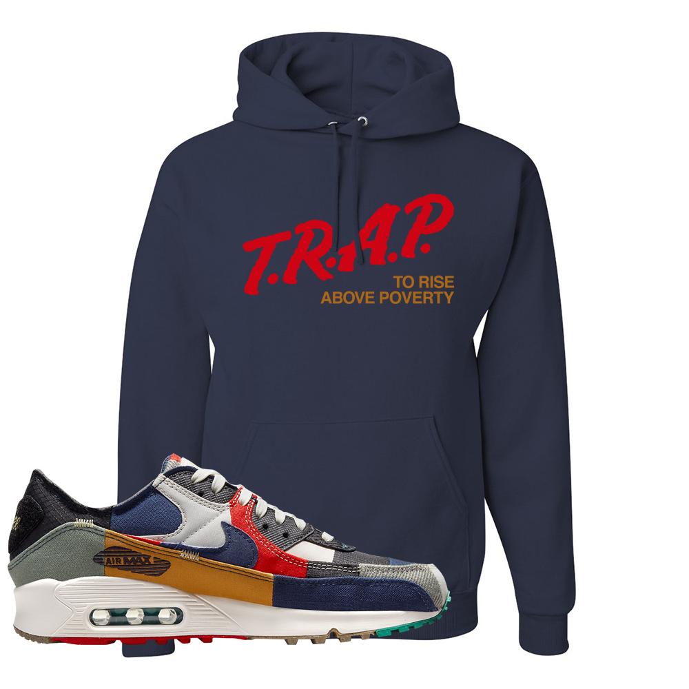 Legacy 90s Hoodie | Trap To Rise Above Poverty, Navy