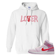 Valentine's Day Mid 1s Hoodie | Lover, White