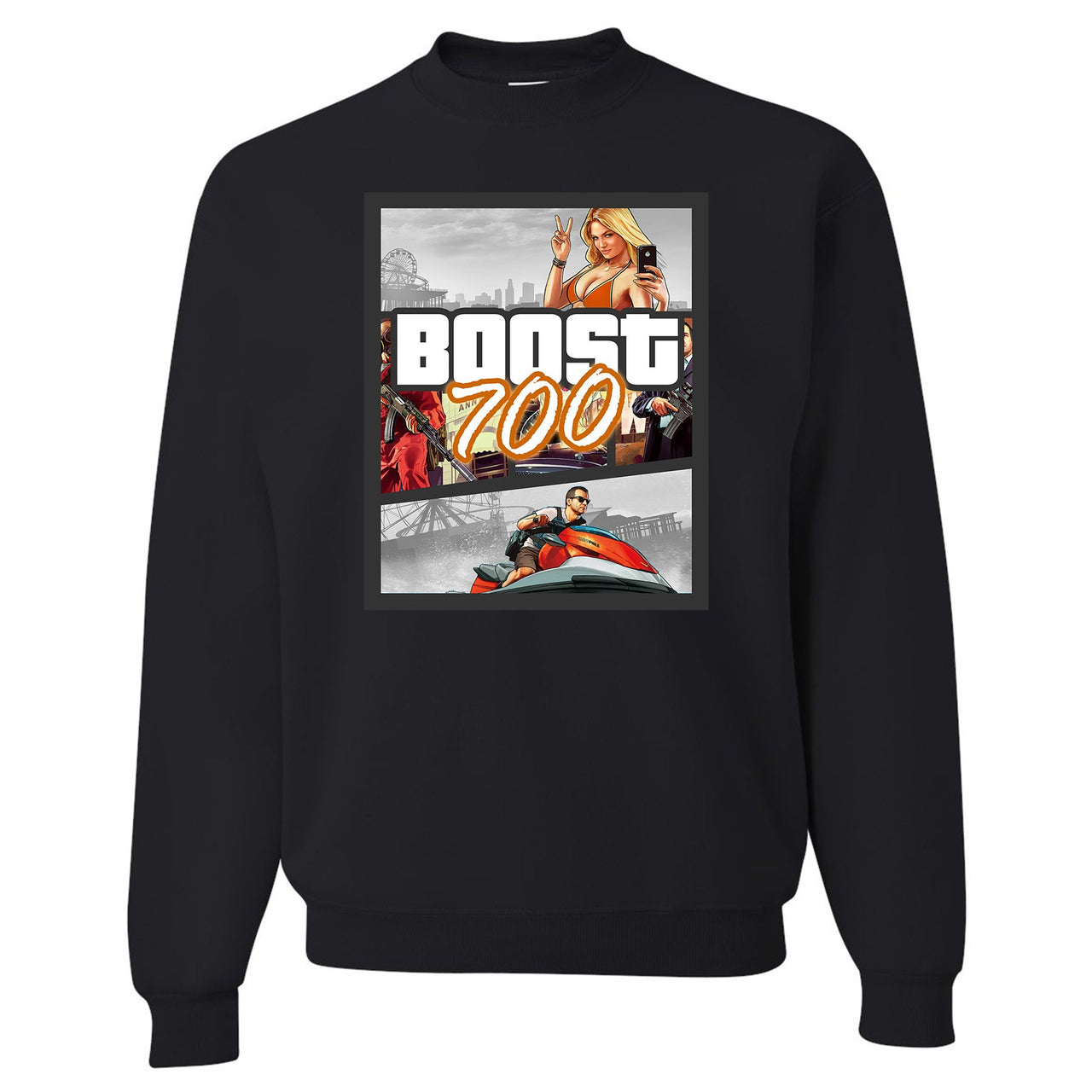 Magnet 700s Crewneck Sweatshirt | Video Game Cover, Black