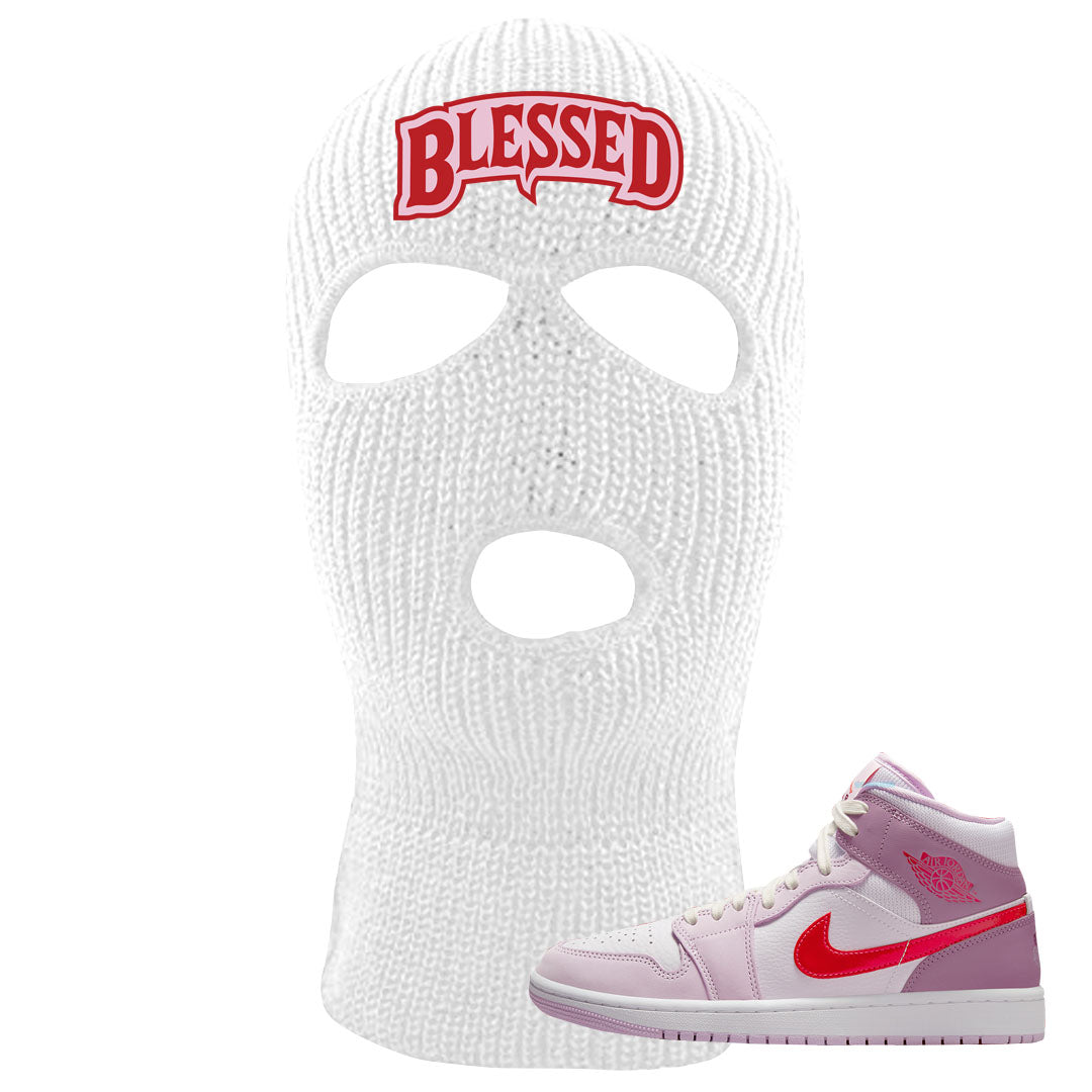 Valentine's Day Mid 1s Ski Mask | Blessed Arch, White