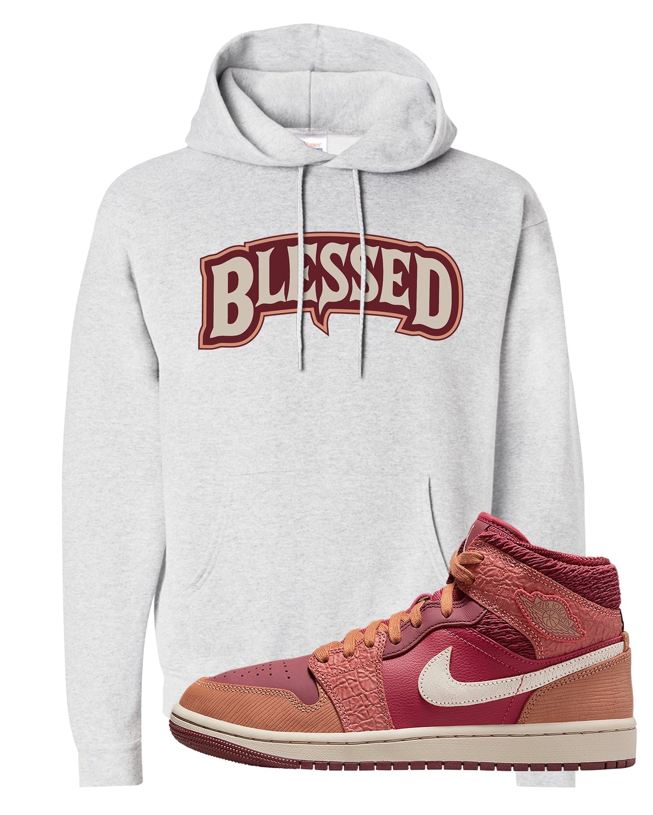 Africa Mid 1s Hoodie | Blessed Arch, Ash