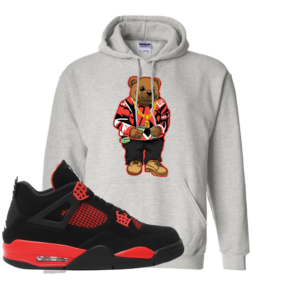 Red Thunder 4s Hoodie | Sweater Bear, Ash