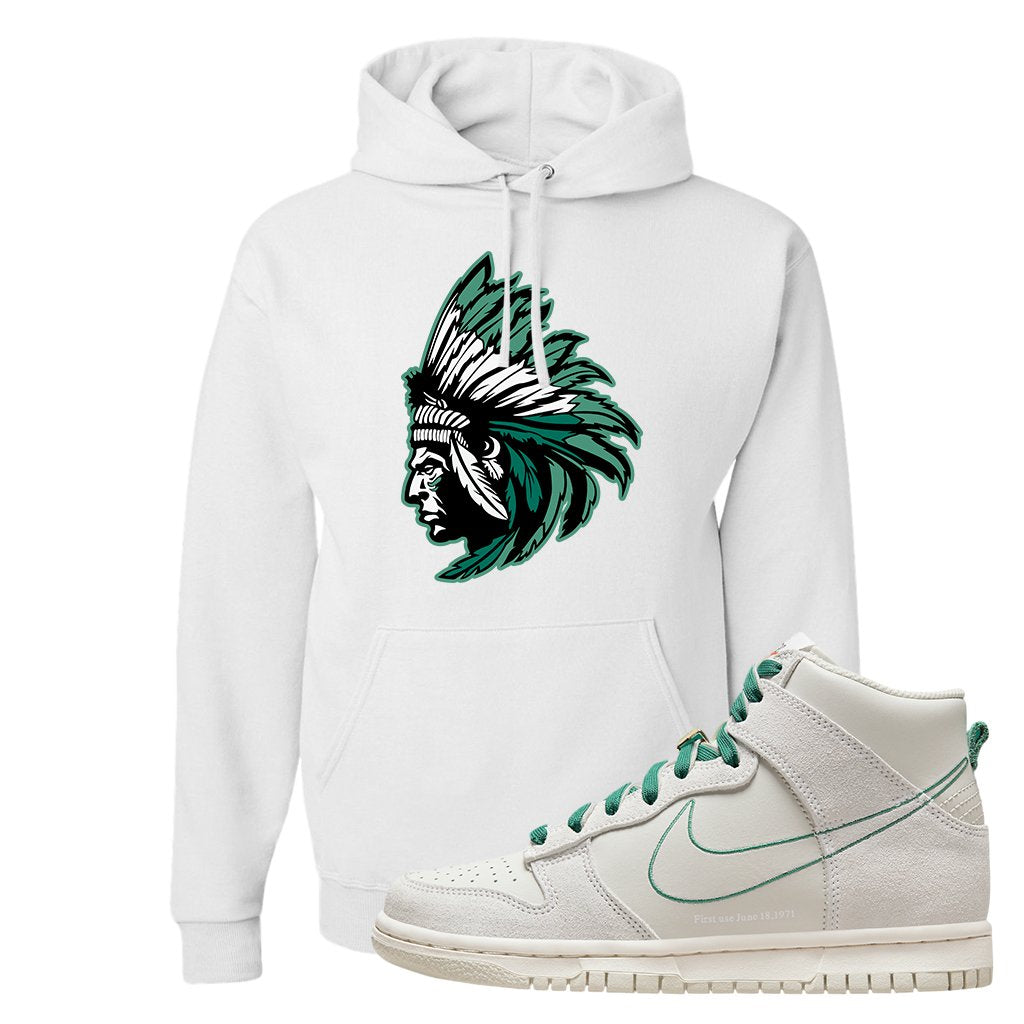 First Use High Dunks Hoodie | Indian Chief, White