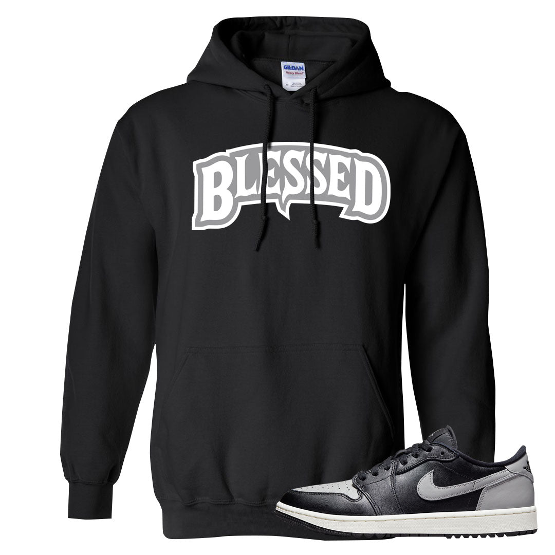Shadow Golf Low 1s Hoodie | Blessed Arch, Black
