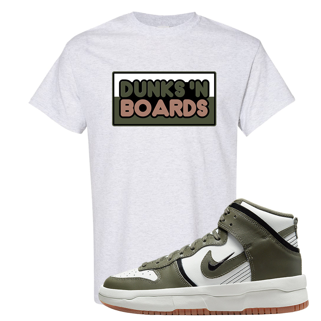 Cargo Khaki Rebel High Dunks T Shirt | Dunks N Boards, Ash