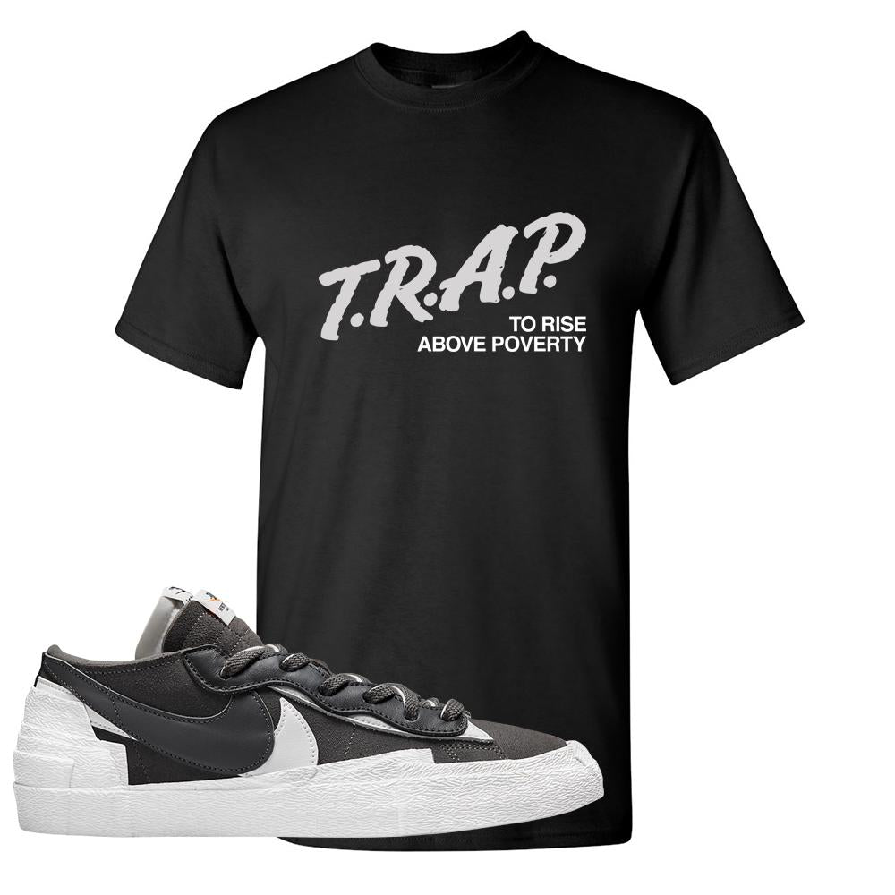 Iron Grey Low Blazers T Shirt | Trap To Rise Above Poverty, Black