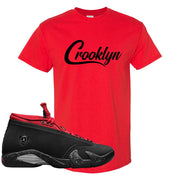 Red Lipstick Low 14s T Shirt | Crooklyn, Red