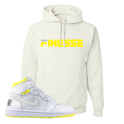 Jordan 1 First Class Flight Finesse Sneaker Matching White Pullover Hoodie