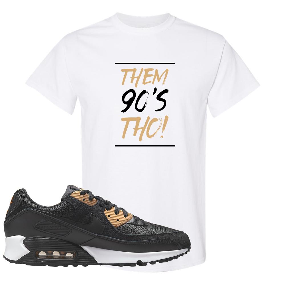 Air Max 90 Black Old Gold T Shirt | Them 90's Tho, White