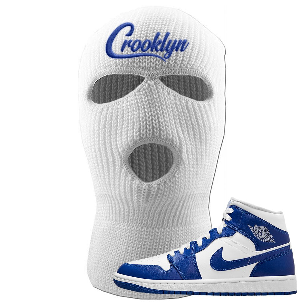 Air Jordan 1 Mid Kentucky Blue Ski Mask | Crooklyn, White