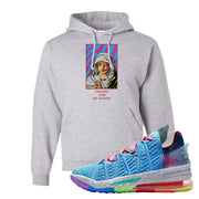 Lebron 18 Best 1-9 Hoodie | God Told Me, Ash