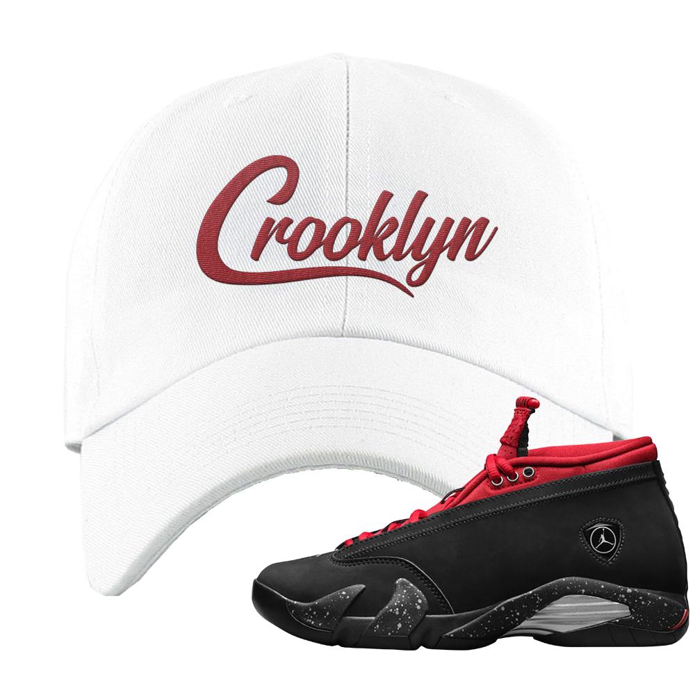 Red Lipstick Low 14s Dad Hat | Crooklyn, White