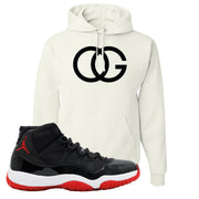 Jordan 11 Bred OG White Sneaker Hook Up Pullover Hoodie