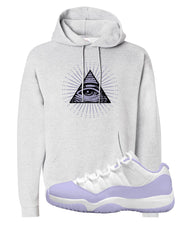 Pure Violet Low 11s Hoodie | All Seeing Eye, Ash