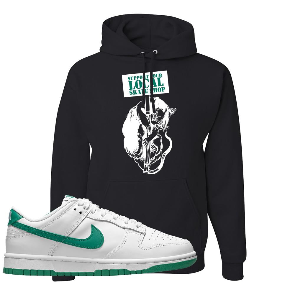 White Green Low Dunks Hoodie | Support Your Local Skate Shop, Black