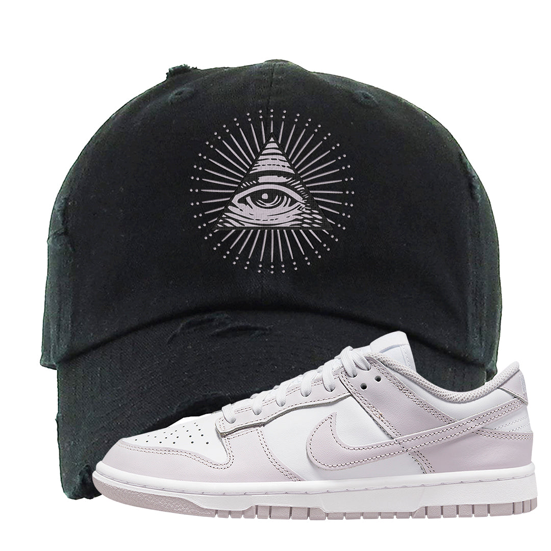 Venice Low Dunks Distressed Dad Hat | All Seeing Eye, Black