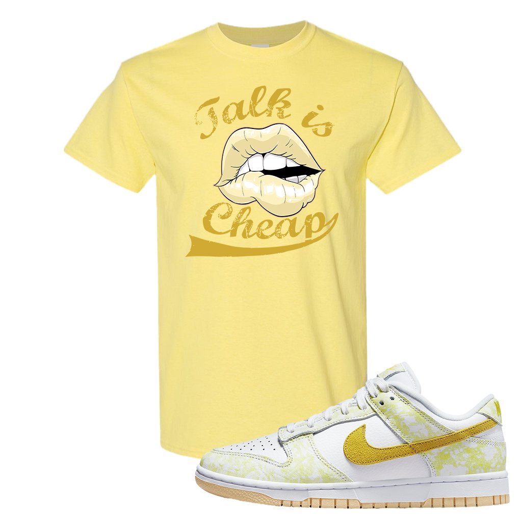 Yellow Strike Low Dunks T Shirt | Talk Is Cheap, Cornsilk