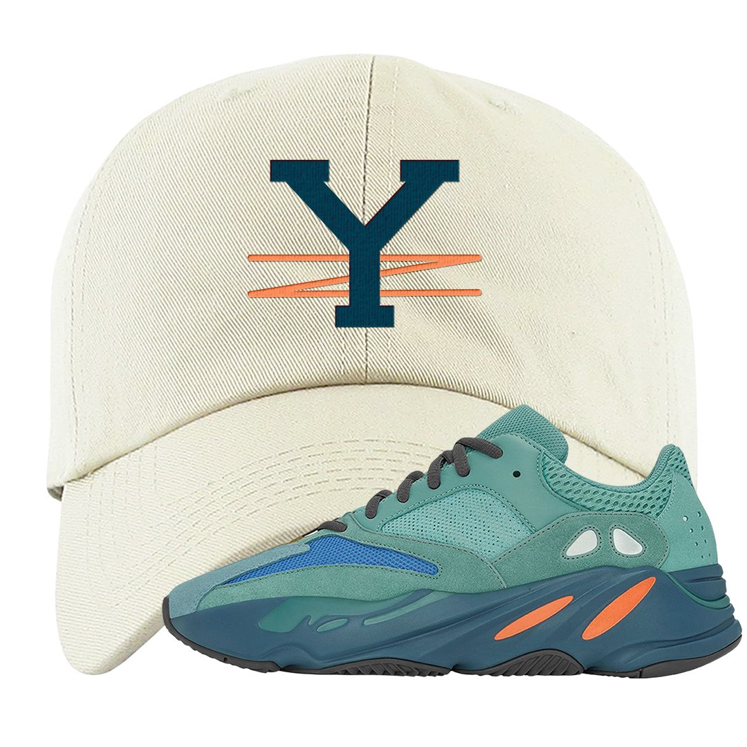 Faded Azure 700s Dad Hat | YZ, White