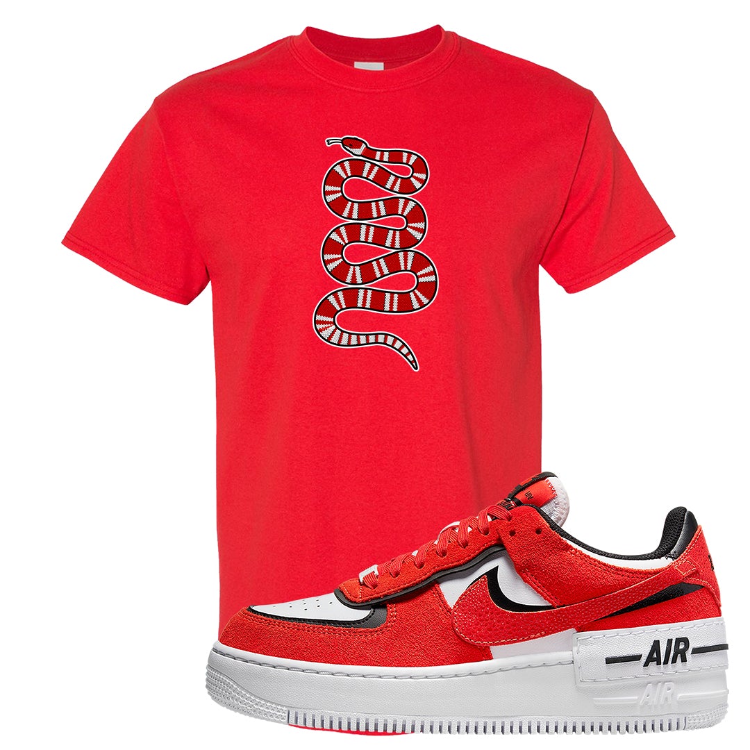 Shadow Chicago AF 1s T Shirt | Coiled Snake, Red