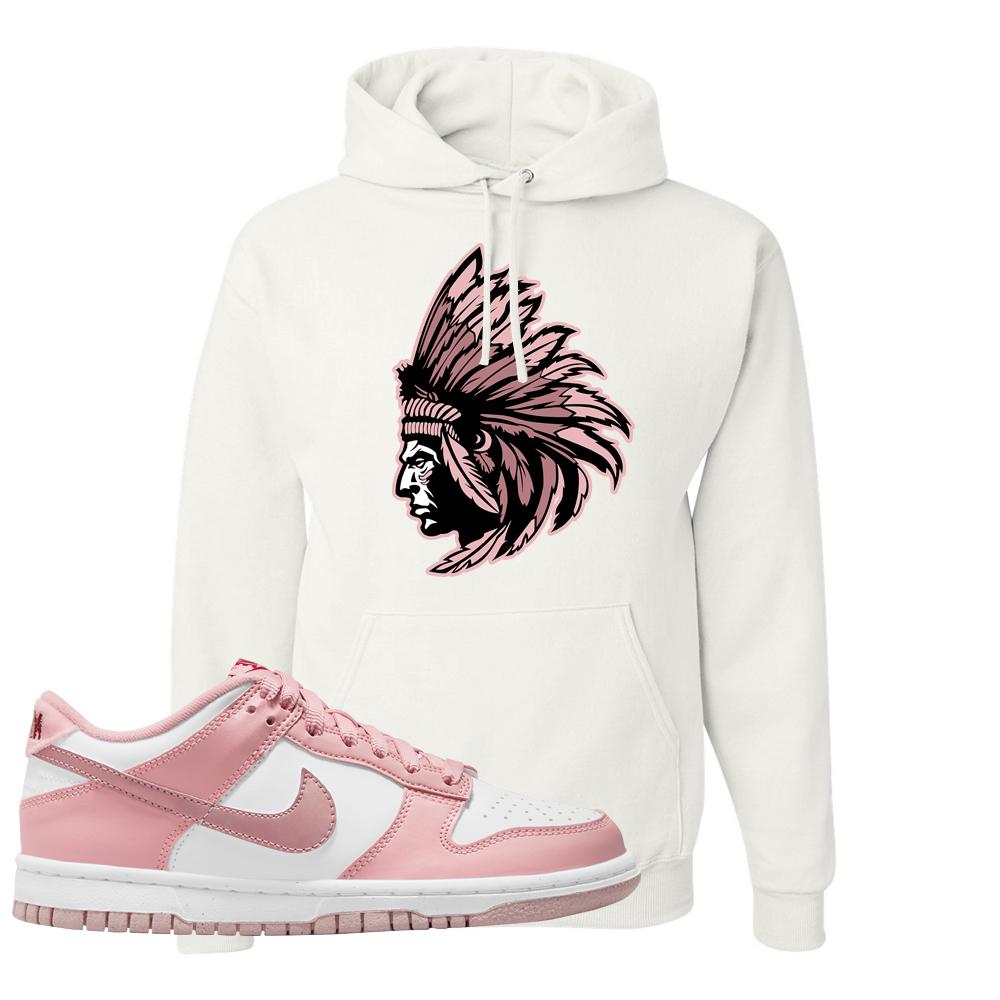Pink Velvet Low Dunks Hoodie | Indian Chief, White