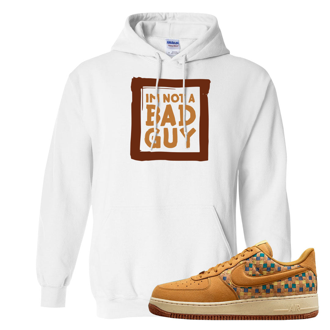 Woven Cork Low AF 1s Hoodie | I'm Not A Bad Guy, White
