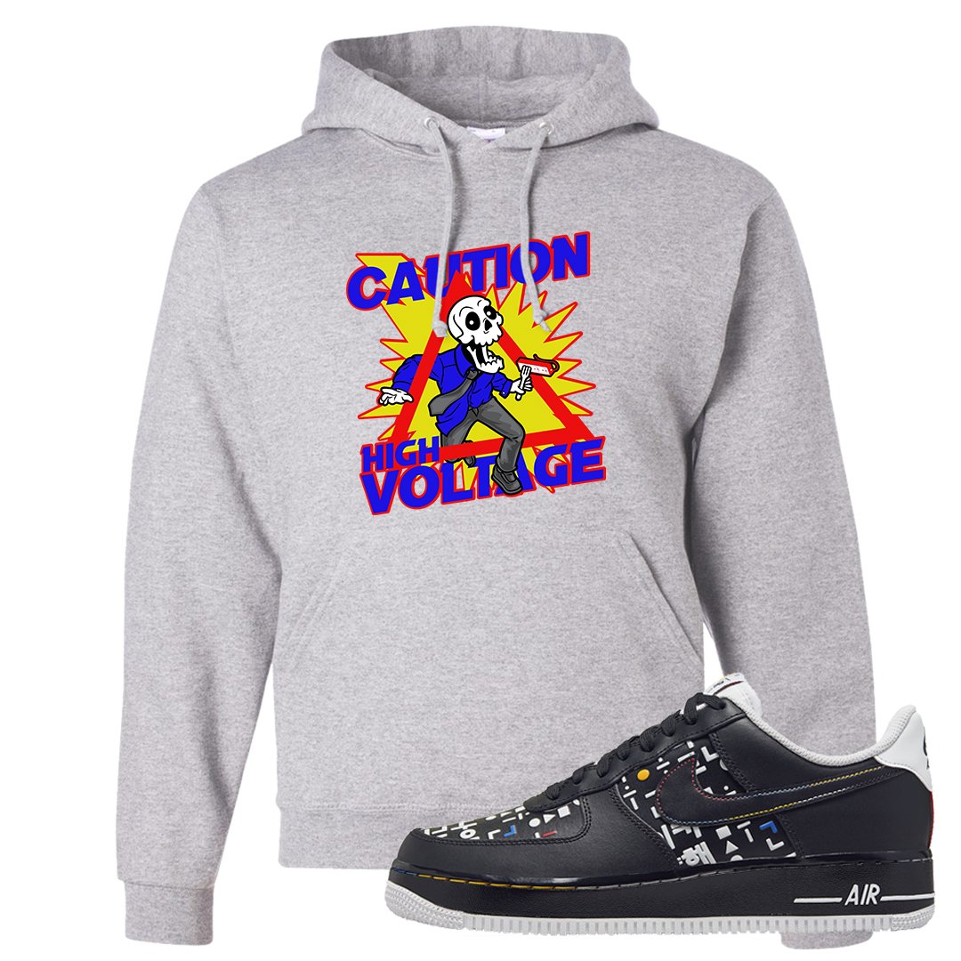 Hangul Day Low AF 1s Hoodie | Caution High Voltage, Ash