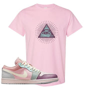 Air Jordan 1 Low Pastel T Shirt | All Seeing Eye, Light Pink