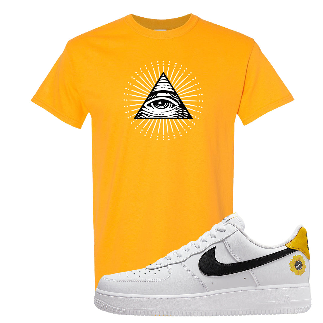 Have A Nice Day AF1s T Shirt | All Seeing Eye, Gold
