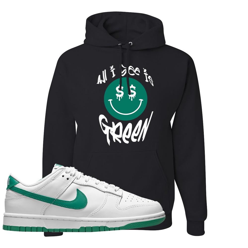 White Green Low Dunks Hoodie | All I See Is Green, Black