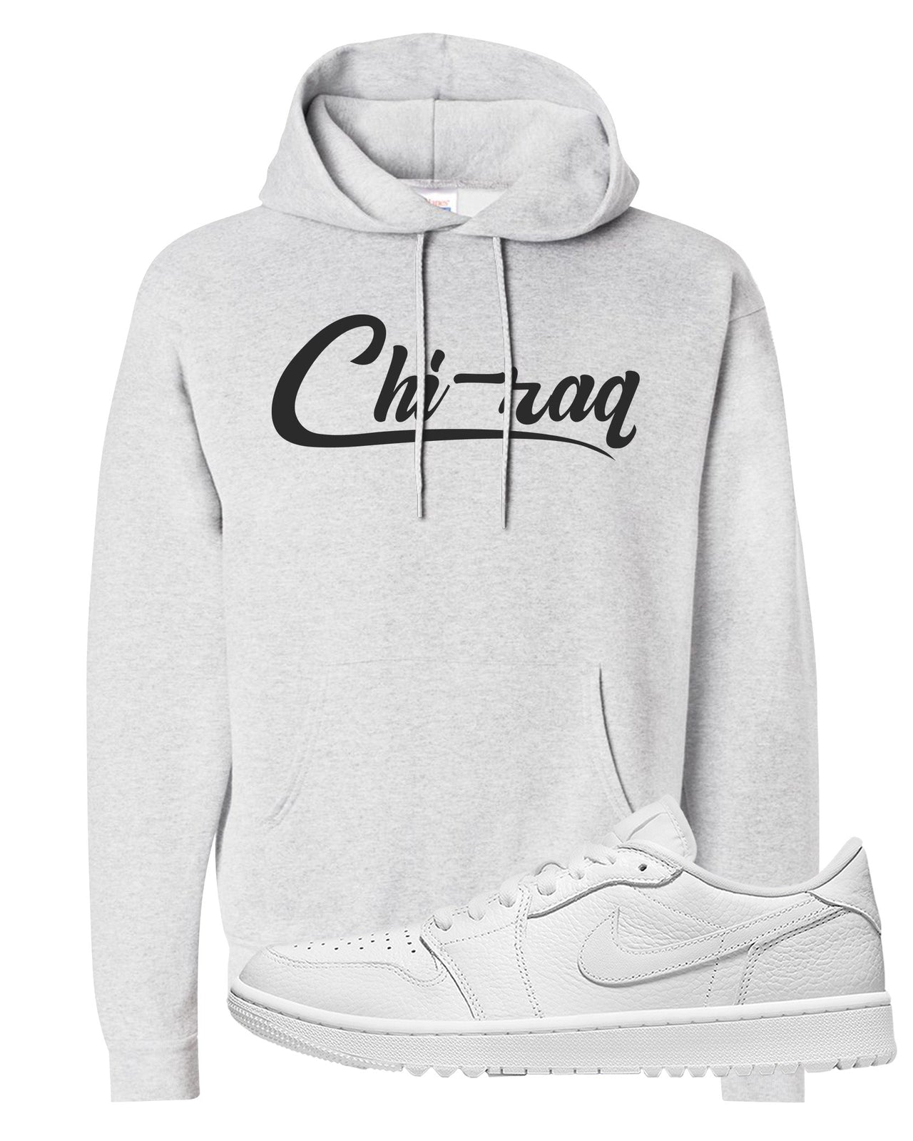 Triple White Golf Low 1s Hoodie | Chiraq, Ash