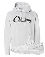 Triple White Golf Low 1s Hoodie | Chiraq, Ash