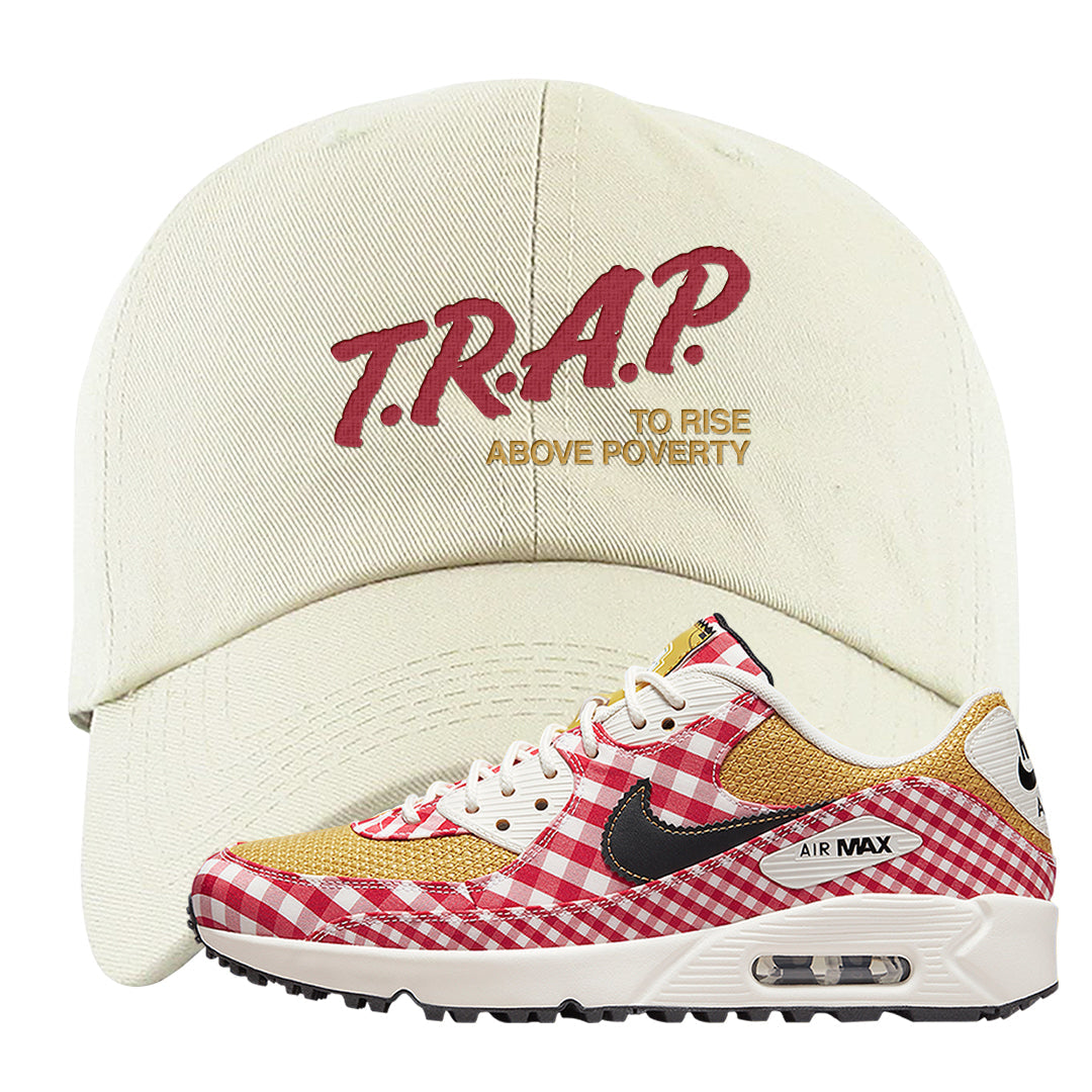 Picnic Golf 90s Dad Hat | Trap To Rise Above Poverty, White