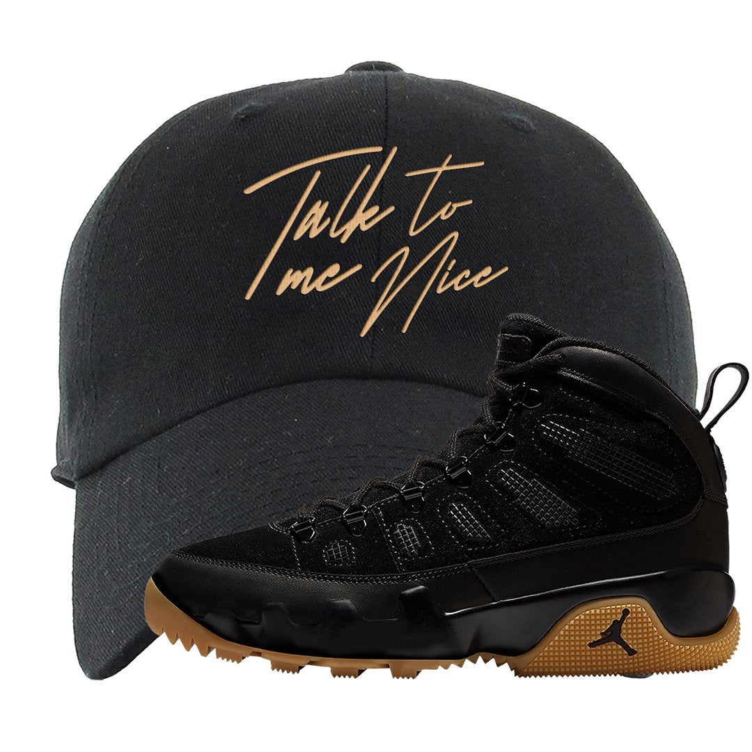 NRG Black Gum Boot 9s Dad Hat | Talk To Me Nice, Black