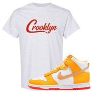 Yellow Gold Orange High Dunks T Shirt | Crooklyn, Ash
