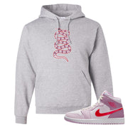 Valentine's Day Mid 1s Hoodie | Coiled Snake, Ash
