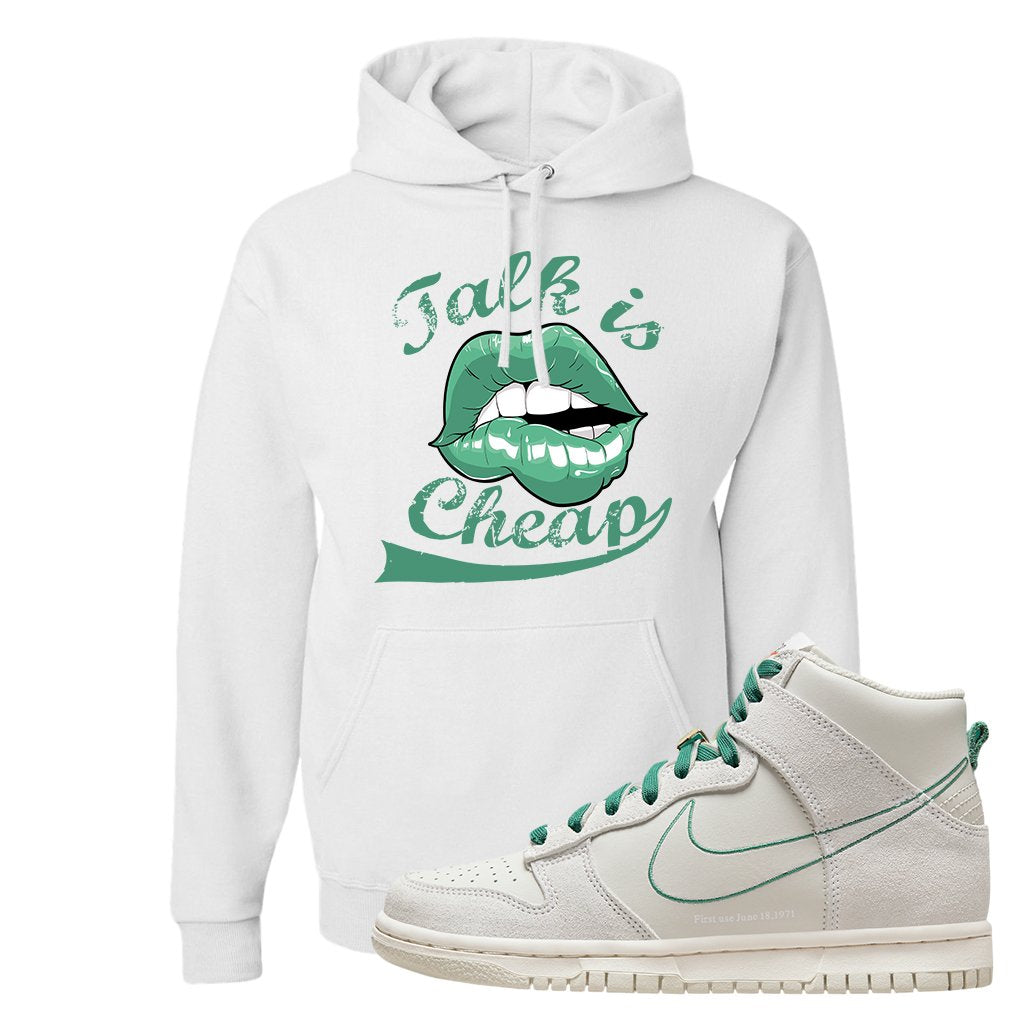 First Use High Dunks Hoodie | Talk Lips, White