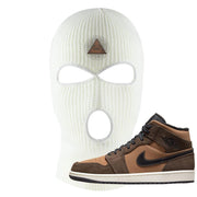 Earthy Brown Mid 1s Ski Mask | All Seeing Eye, White