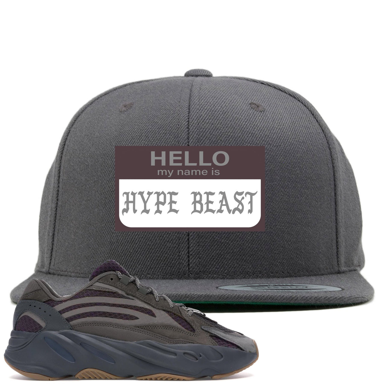 Geode 700s Snapback | Hello My Name Is Hype Beast Pablo, Gray
