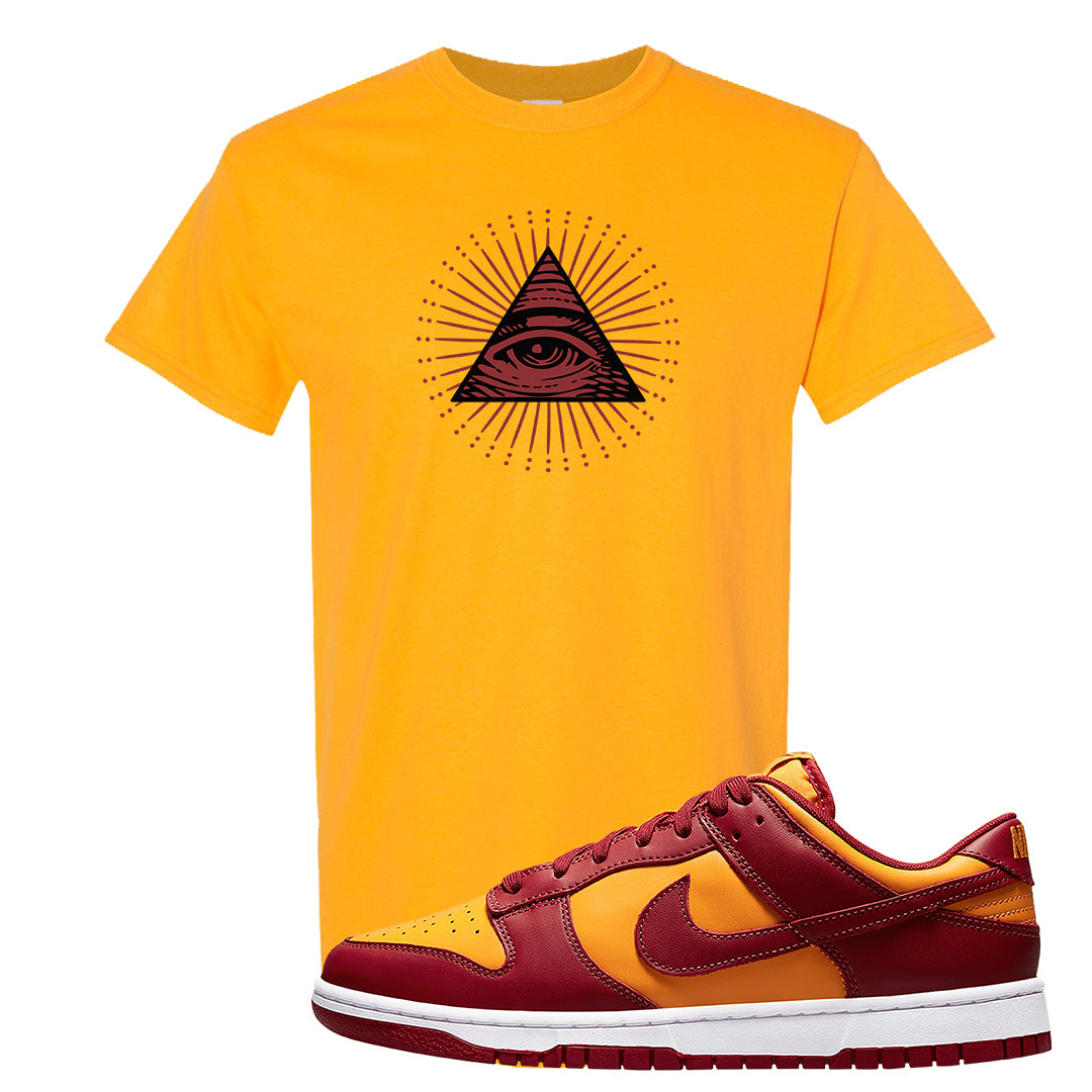 Midas Gold Low Dunks T Shirt | All Seeing Eye, Gold