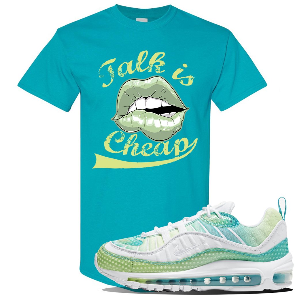 WMNS Air Max 98 Bubble Pack Sneaker Tropical Blue T Shirt | Tees to match Nike WMNS Air Max 98 Bubble Pack Shoes | Talk is Cheap